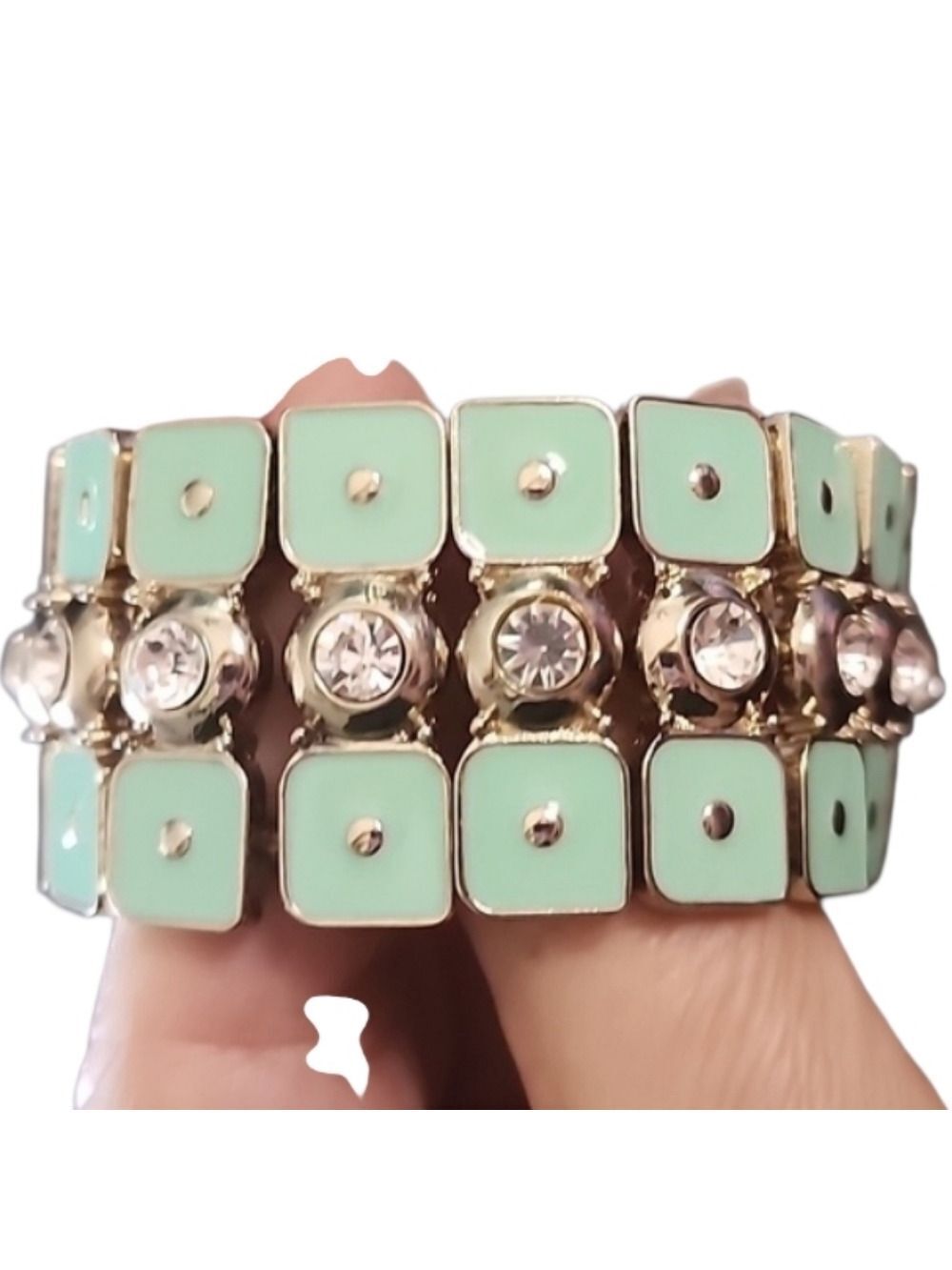 Goldtone Modern Stretch Bracelet